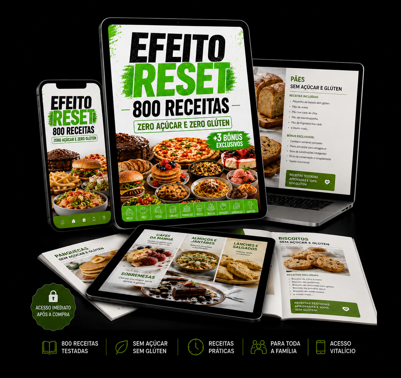 Mockup 800 Receitas Zero Açúcar